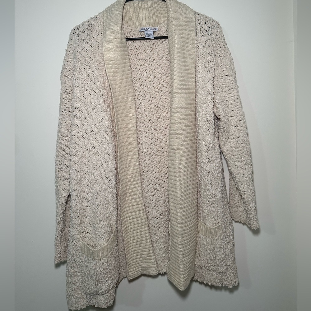 Sabrina Lauren New York Womens Open
Front Knit Cardigan Size M Khaki